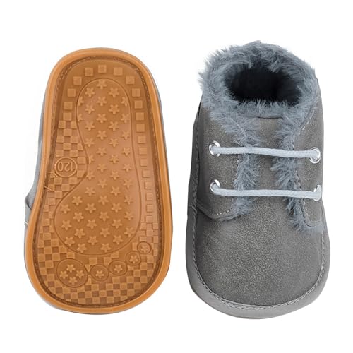 Neugeborene Jungen Mädchen Schneestiefel Baby Weiche Winterschuhe Niedlich Fleece Socke Krabbelschuhe mit rutschfestem von Generic