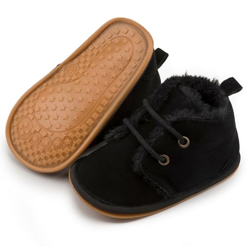Neugeborene Jungen Mädchen Schneestiefel Baby Weiche Winterschuhe Niedlich Fleece Socke Krabbelschuhe mit rutschfestem von Generic