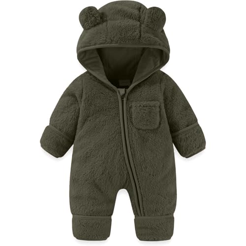 Neugeborenes Baby Bär Strampler Outfit Anzug Umschlag Fäustlinge Füßlinge Mädchen Jungen Winter Schneeanzug Fleece Kleidung Kapuzenoverall Kostüm Kinder Jungen 86 von Generic