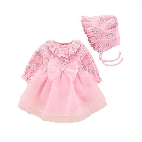 Neugeborenes Baby Solide Druck Langarm Hut Strampler Prinzessin Kleid Kleidung Türkis Mädchen Set Mädchen von Generic