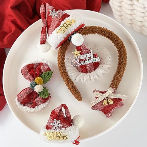 Neujahr Kinder Weihnachten Kopfschmuck Elchgeweih Haarspangen Weihnachtsmütze Seite Clips Haarschmuck Bogen Clips (# 8) von Generic