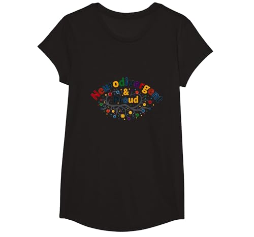 Neurodivergent & stolz: Bunte Gehirnfeier T-Shirt, Girls, Schwarz, XS Neurodivergent & stolz: Bunte Gehirnfeier T-Shirt, Girls, Schwarz, XS von Generic