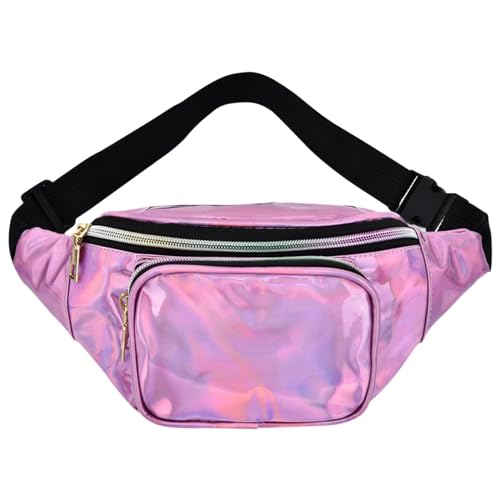 Neutrale Pu Bauchtasche Herren- und Damen Umhängetasche Multifunktionale Handytasche Trend One Shoulder Brusttasche Taktische Hüfttaschen (Pink, One Size) von Generic