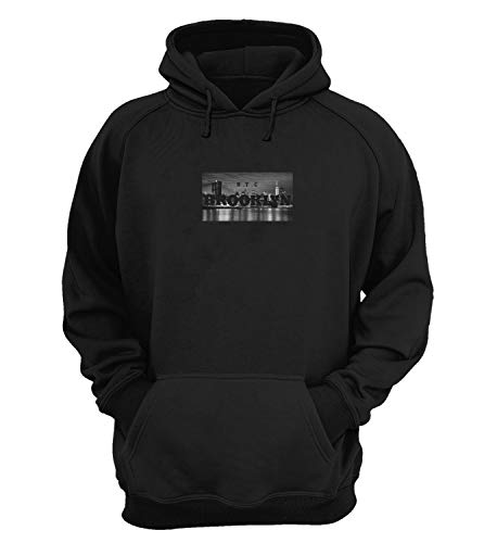 New York City Skyline Brooklyn Bridge_KK020474 Hoodies Kapuzenpullover Kapuzen Sweatshirt Gift Unisex Sport Leisure 100% Cotton Christmas - Large - Black von Generic