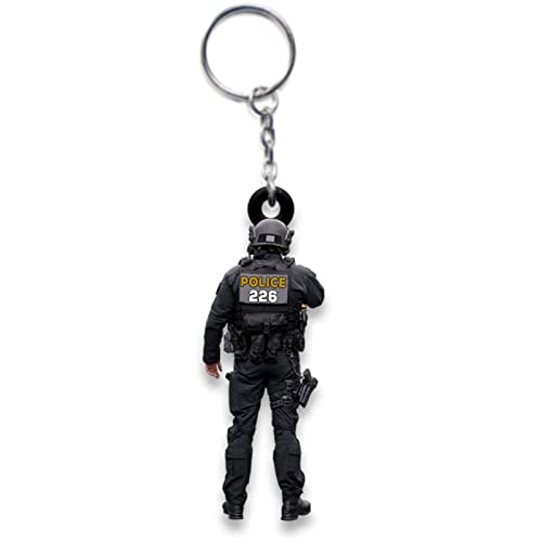 Newwyt Creative-Police-KeyChain Ornament Acryl Grafik Neues Geschenk für Männer Rucksäcke Anhänger Schlüsselanhänger Mode Lustige Schlüsselanhänger 7# Acryl von Generic