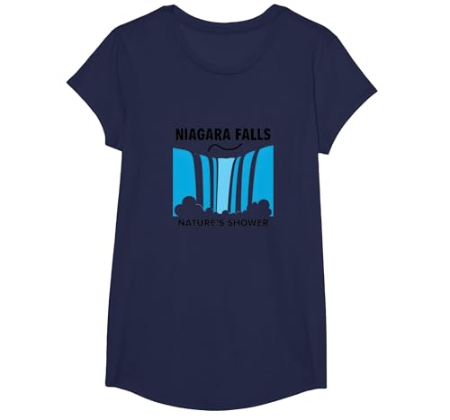 Niagarafälle: Naturdusche Wasserfall-Abenteuer T-Shirt, Girls, Marineblau, XS Niagarafälle: Naturdusche Wasserfall-Abenteuer T-Shirt, Girls, Marineblau, XS von Generic