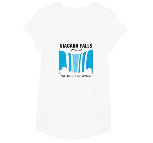 Niagarafälle: Naturdusche Wasserfall-Abenteuer T-Shirt, Girls, Weiß, XS von Generic