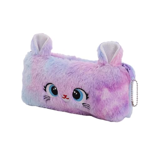 Niedliche Bleistiftbeutel, Federmäppchen, Plüsch-Katzenstift-Beutel - Bleistift Organizer, Aufbewahrungstasche für Schulbedarf mit glattem Reißverschluss für Stifte, Bleistifte, Radiergummis, Lineale von Generic