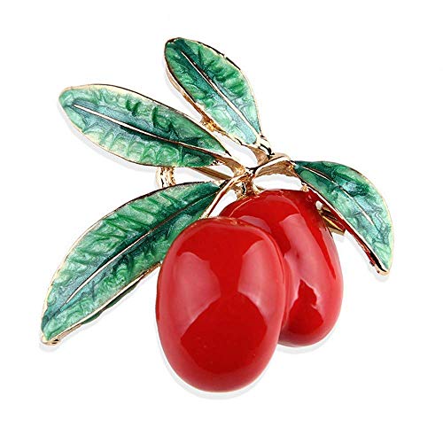 Niedliche Cartoon-Cherry Brooch Pins Kleidung Rucksäcke Jacke Badge Zubehör für Frauen, rot, praktisch und praktisch von Generic