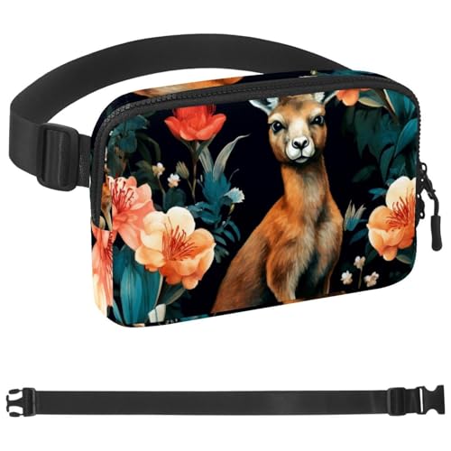 Niedliche Kangaroo-1574 Gürteltasche für Damen und Herren, Gürteltasche mit verstellbarem Riemen, modische Umhängetasche für Reisen, Outdoor, Laufen, Wandern, Mehrfarbig 03, 1.5x9.0x5.9in/4x23x15cm von Generic