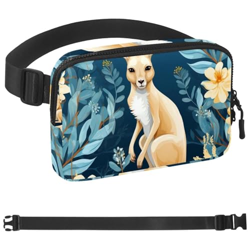 Niedliche Kangaroo-1651 Umhängetasche für Damen und Herren, Gürteltasche für Reisen, Freizeit, Wandern, Radfahren, Mehrfarbig 06, 1.5x9.0x5.9in/4x23x15cm von Generic