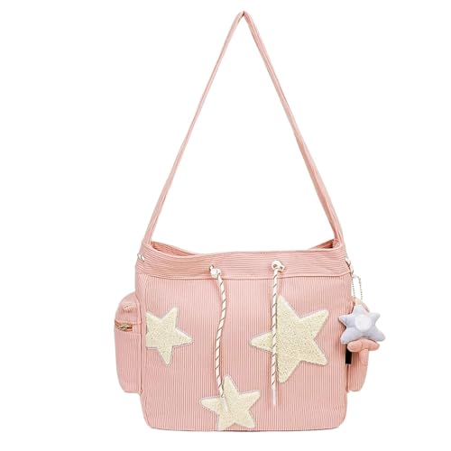 Niedliche Schultertasche – Messenger-Tasche mit Sternmuster, Handtasche mit großem Fassungsvermögen | Lässige süße Handtasche mit Sternmuster, tragbare Umhängetaschen für Mädchen und Frauen (Schwarz, von Generic