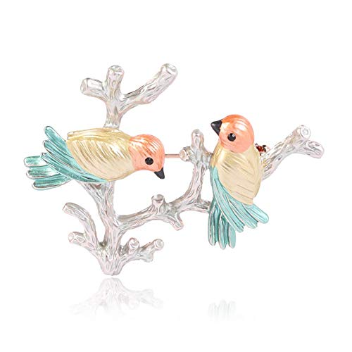 Niedlicher kleiner Vogel Brosche Mode Emaille Tier Brosche Badge aus Metall Kostüm Schal Schal Clip Hochzeit Schmuck Dekoration 5,4 x 4 cm langlebig und praktisch von Generic
