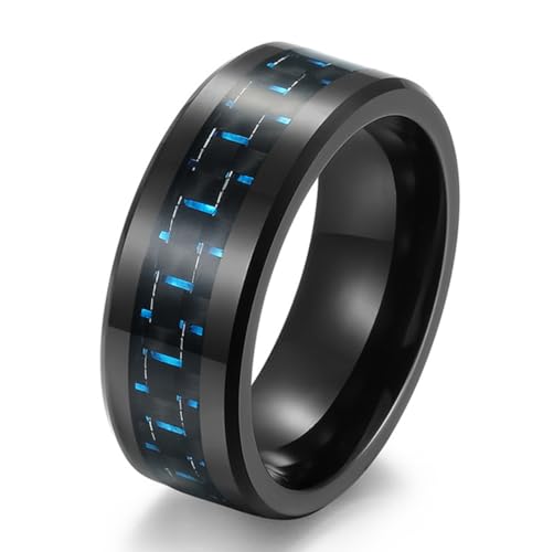 Nordischer Stil Wolframstahl eingelegter Kohlefaserring, modischer Wolframstahl eingelegter Kohlefaserring von Generic