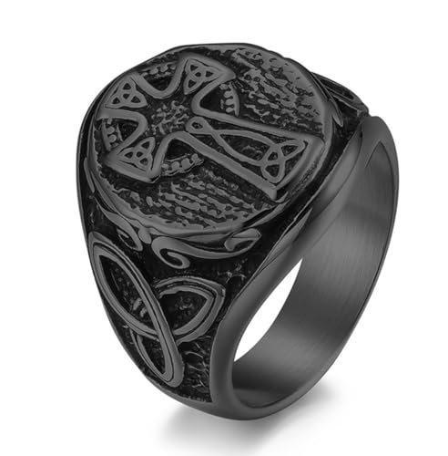 Nordischer keltischer Knotenkreuzring, Herren-Vintage-Kreuz-Edelstahlring Nordischer keltischer Knotenkreuzring, Herren-Vintage-Kreuz-Edelstahlring von Generic
