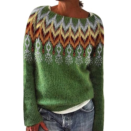 Norweger Pullover Wolle Schwarzer Damen Strickpullover Mit Kapuze Strickpullover Damen Oversize Grüner Pullover Damen Pullover Damen Grosse Grössen Damen Herbst Weihnachtenstrickpullover von Generic