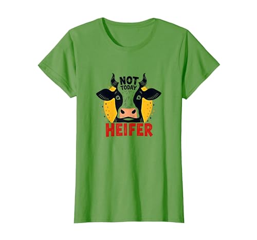 Not Today Heifer Lustiges Kuh freches Bauernhoftier T-Shirt, Damen, Hellgrün, 3XL Not Today Heifer Lustiges Kuh freches Bauernhoftier T-Shirt, Damen, Hellgrün, 3XL von Generic