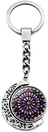 Notre Dame de Paris Revolving Moon Anhänger Schlüsselanhänger Ring Halter Dekor, Auto Schlüsselanhänger Zubehör für Damen Herren Praktisches Design und Langlebig von Generic