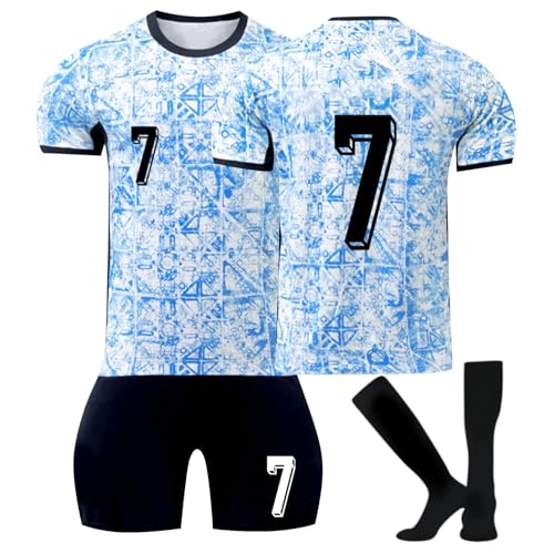 Nr.7 24 Fußball Trikot, Neue Hause/Auswärts Fußball Trikot für Kinder Erwachsener, Fussball Trikots Shorts und Socken Anzug Jungen Herren Nr.7 24 Fußball Trikot, Neue Hause/Auswärts Fußball Trikot für Kinder Erwachsener, Fussball Trikots Shorts und Socken Anzug Jungen Herren von Generic