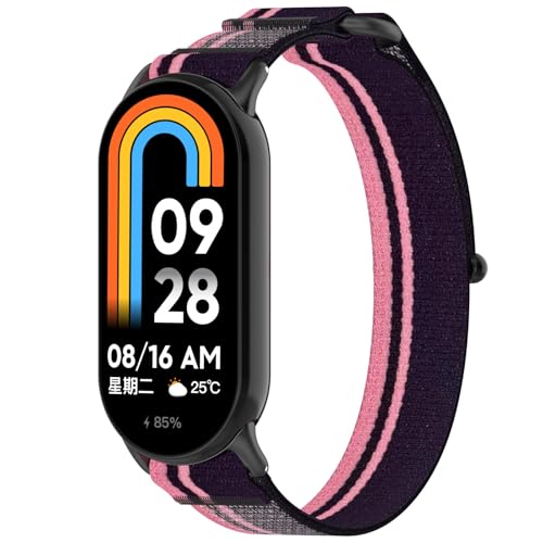 Nylon Armband Kompatibel mit Xiaomi Smart Band 10, Weiche Elastischem Uhrenarmband Leicht Verstellbare Ersatzarmband Sportarmband für Damen Herren (Lila) von Generic