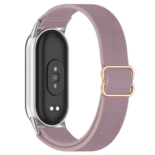 Nylon Armband Kompatibel mit Xiaomi Smart Band 10 Armbänder Damen Herren Weiches atmungsaktives Uhrenarmband Ersatz Elastisches Sport Verstellbares Ersatzarmband (Lila) von Generic