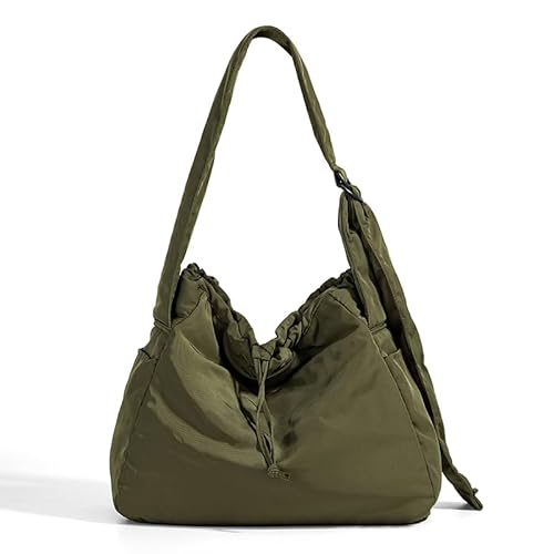 Nylon Hobo Bag Casual Recond Bag Draw String -Tasche for Frauen Arbeitsreisen (grün) von Generic