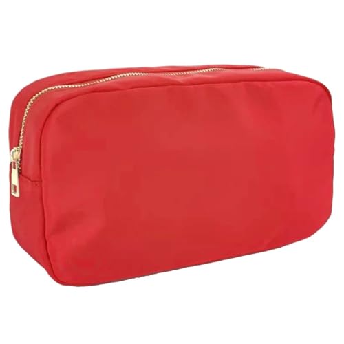 Nylon Kosmetiktasche Organizer Farbe Frau Kosmetik Reise Toilettentasche(Red,M) von Generic
