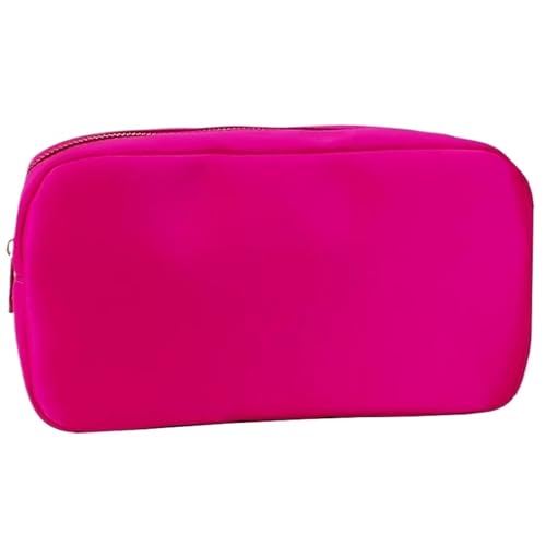 Nylon Kulturbeutel Einfarbig Weibliche Make-Up Tasche Reise Schönheit Organizer Geburtstag Party Geschenk(Rose red,L) von Generic