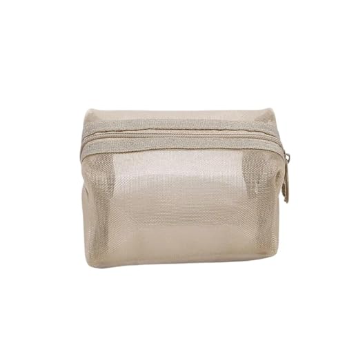Nylon Mesh Kosmetiktaschen süße Frauen kleine Lippenstift Make-up Taschen(Kahki) von Generic