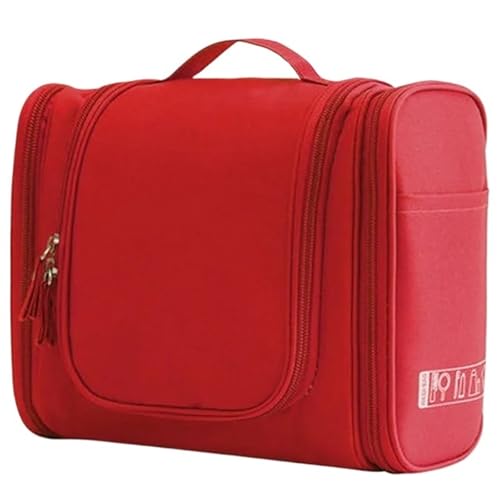 Nylon Reise Veranstalter Tasche Unisex Frauen Kosmetische Hängen Make-Up Taschen Waschen Kulturbeutel Kits Lagerung(Red) von Generic