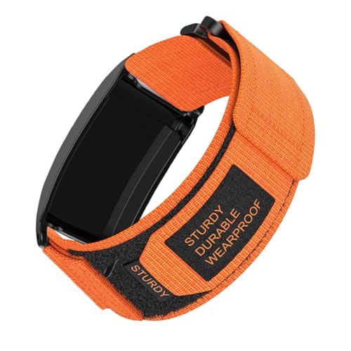 Nylonband mit Stoßfängerhülle, kompatibel mit WHOOP 5.0, für Herren und Damen, atmungsaktives Nylon, verstellbar, gewebte Schlaufe, Ersatzarmbänder für Whoop 5.0, Orange von Generic