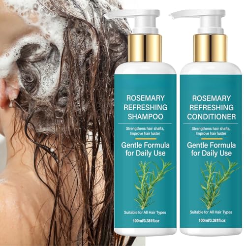 Öl Shampoo und Spülung im Set mit stärkender botanischer Formel für dünner werdendes Haar Haarausfall, Frauen Männer, je 105 ml Bio Shampoo Fettiges Haar Ohne Silikone (Light Green, One Size) von Generic