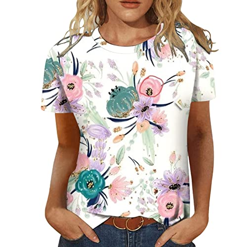 Oberteile Damen Sommer Elegant Oberteile mit Blumenmuster Lässige Mode Hemden und Blusen Mehrere Farben Erhältlich für Einen Trendigen Look Shirt Damen Elegant von Generic