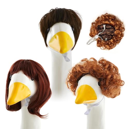 Obiti von Gänsen Perücken, Gänse | Perücke Gänse Statuen Rasen, Set mit 3 Kostümen für Rasenfiguren, für Terrassendekorationen im Freien von Generic