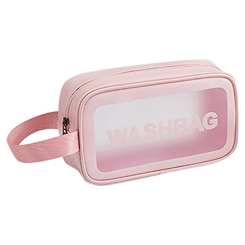 Objektive Taschen S-Sets Waschbeutel mit für Reisen Make-up-Taschen multifunktionale wasserdichte PVC-Aufbewahrungstasche Weste Mit Taschen Herren (Pink, One Size) von Generic