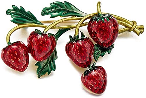 Obst Erdbeere Brosche Legierung Frauen Corsage Kragen Pin Pullover Schal Revers Abzeichen Schmuck Schals Schal Clip Lady SchmuckPraktische Gestaltung von Generic