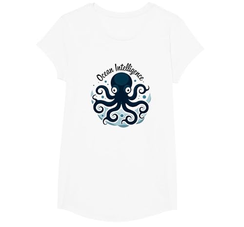 Ocean Intelligence Octopus Art Meeresleben T-Shirt, Girls, Weiß, XS Ocean Intelligence Octopus Art Meeresleben T-Shirt, Girls, Weiß, XS von Generic