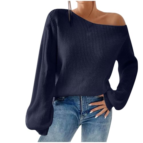 Off Shoulder Strickpullover Damen Baggy Passform Strick Pullover Einfarbig Strickpulli Blusentop Modische Grobstrick Pullover Teenager Mädchen Bluse Autumn Winter Pulli Streetwear Off Shoulder Strickpullover Damen Baggy Passform Strick Pullover Einfarbig Strickpulli Blusentop Modische Grobstrick Pullover Teenager Mädchen Bluse Autumn Winter Pulli Streetwear von Generic