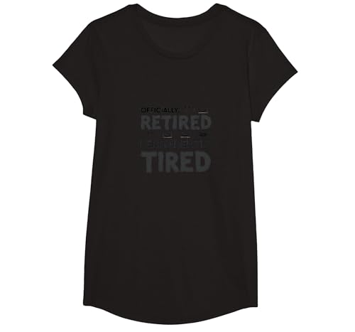 Officially Retired Permanent Tired Men Retirement Humor T-Shirt, Girls, Schwarz, XS Officially Retired Permanent Tired Men Retirement Humor T-Shirt, Girls, Schwarz, XS von Generic