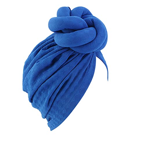 Ohrenwärmer Damen Schwarz Frauen Kopftuch Hut Mütze Haar Schal Turban Kopftuch Turban Hüte Kopfbedeckung Haarband Binden (Blue, One Size) von Generic