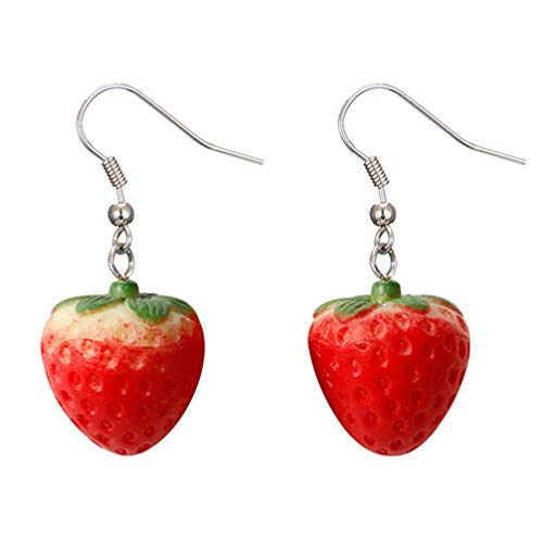 Ohrhänger Erdbeere Rot Simulation für Schmuck Bastelzubehör für Frauen von Generic