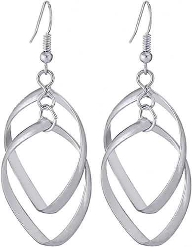 Ohrhänger aus Sterlingsilber mit gedrehter Welle, für Damen und Mädchen von Generic