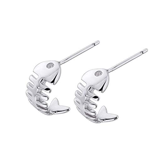 Ohrringe, Fischknochen, für Damen, versilbert, Ohrringe aus Kupfer, Schmuck, hochwertiges Geschenk von Generic