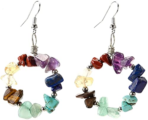 Ohrringe, Kreis, Steine, handgefertigt, für Frauen, Schmuck aus Kristall, Ohrhänger von Generic