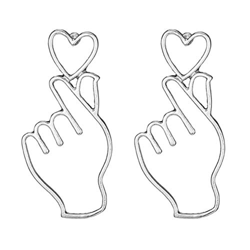 Ohrringe, hohl, Herzfinger, für Frauen von Generic