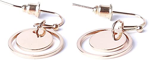 Ohrringe, kleine Scheibe, doppellagig, aus Metall, geometrisch, Temperament, Ohrhänger für Damen und Mädchen von Generic