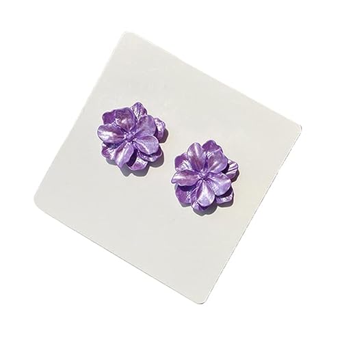 Ohrringe, violett, Gardenie, weiß, niedlich, weich, für Frauen, Brincos Damen, Modeschmuck, Kolczyki Ohrringe von Generic