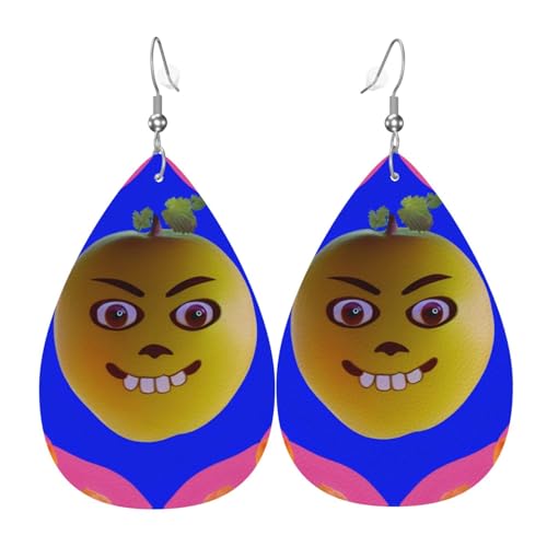Ohrringe Birnen Mit Smiley Ohrring Damen Mode Leder Ohrringe Leichte Wassertropfen Ohrring Für Feiertag Muttertag Party von Generic