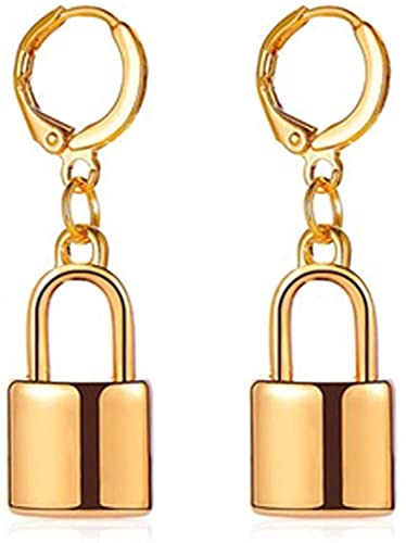 Ohrringe Creolen Silber Gold Star Lock Dangle Ohrringe Schmuck Geschenk für Frauen Männer von Generic