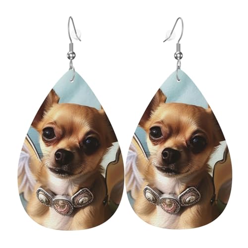 Ohrringe Für Frauen Brauner Chihuahua-Engelsflügel Tropfenohrringe Klassischen Mode Baumeln Ohrringe, Für Frauen, Ouple, Wedding von Generic